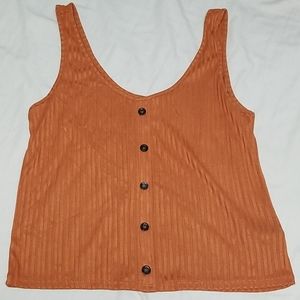 Ribbed orange tank top